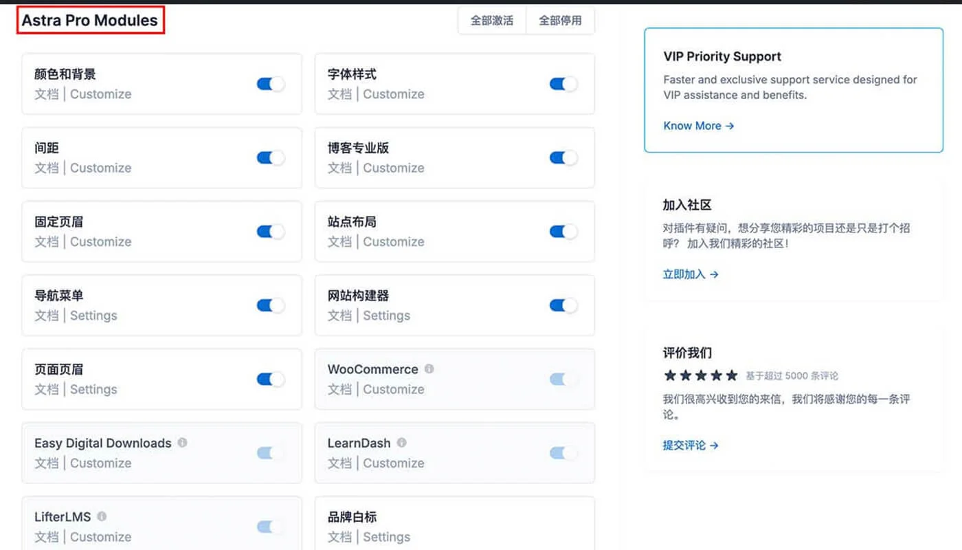 Astra 付费主题特色三