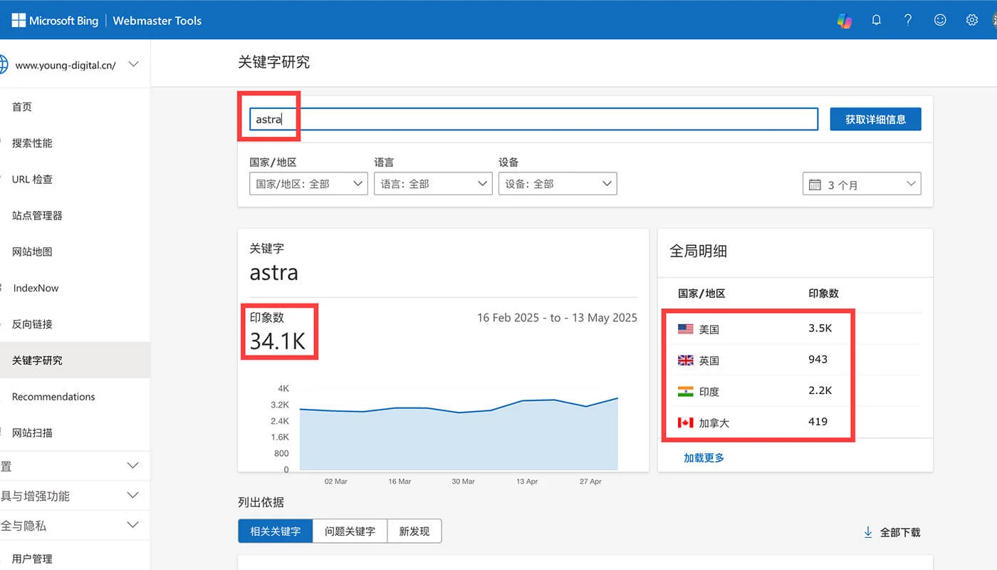 Bing 关键检索分析