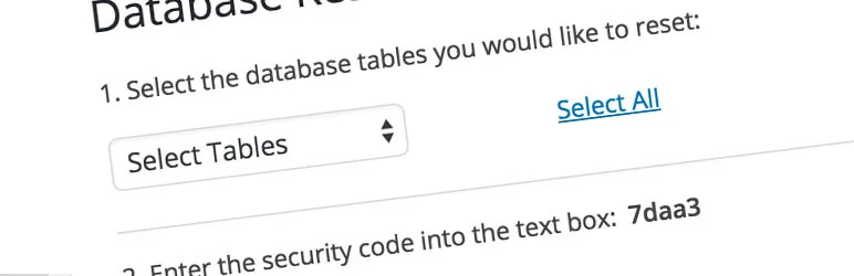 Database Reset 数据库插件