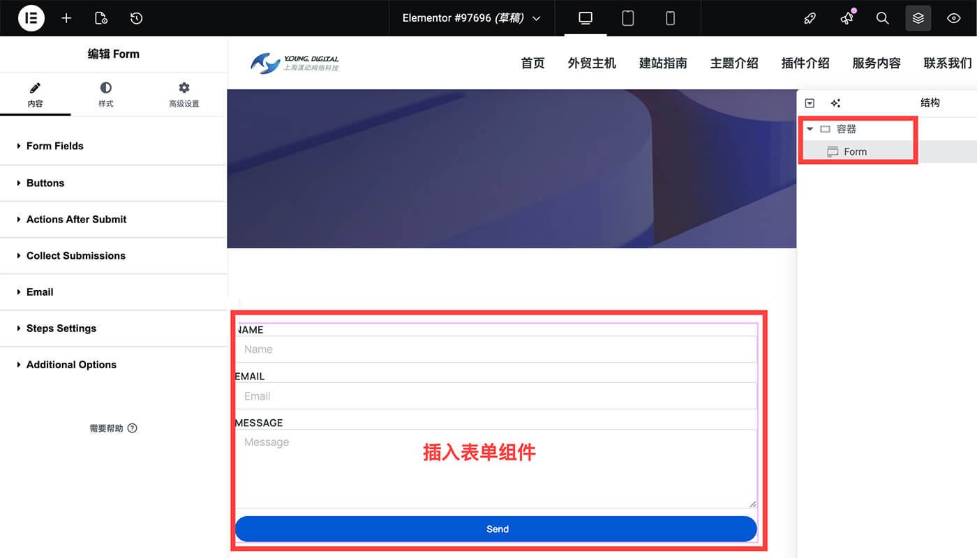 Elementor Forms 组件