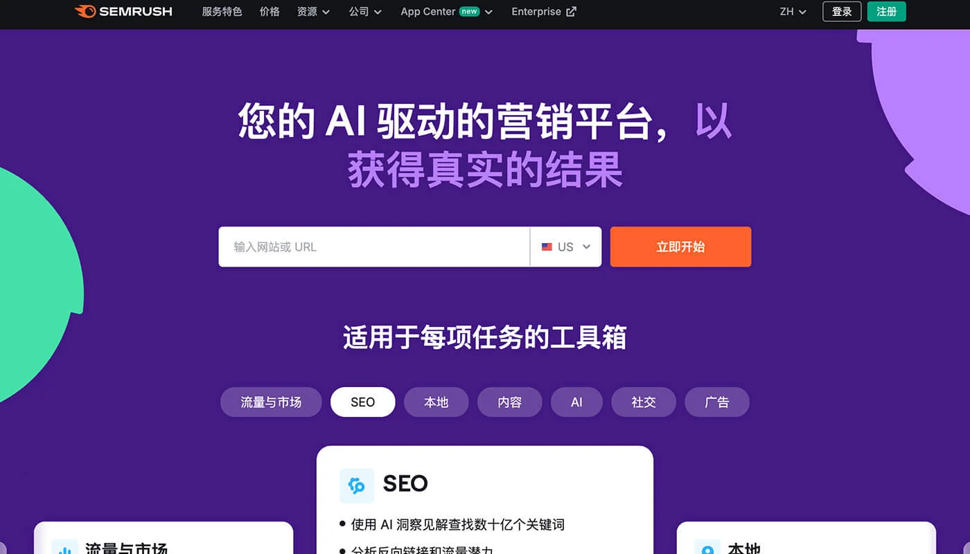 SEMRush 关键词分析工具