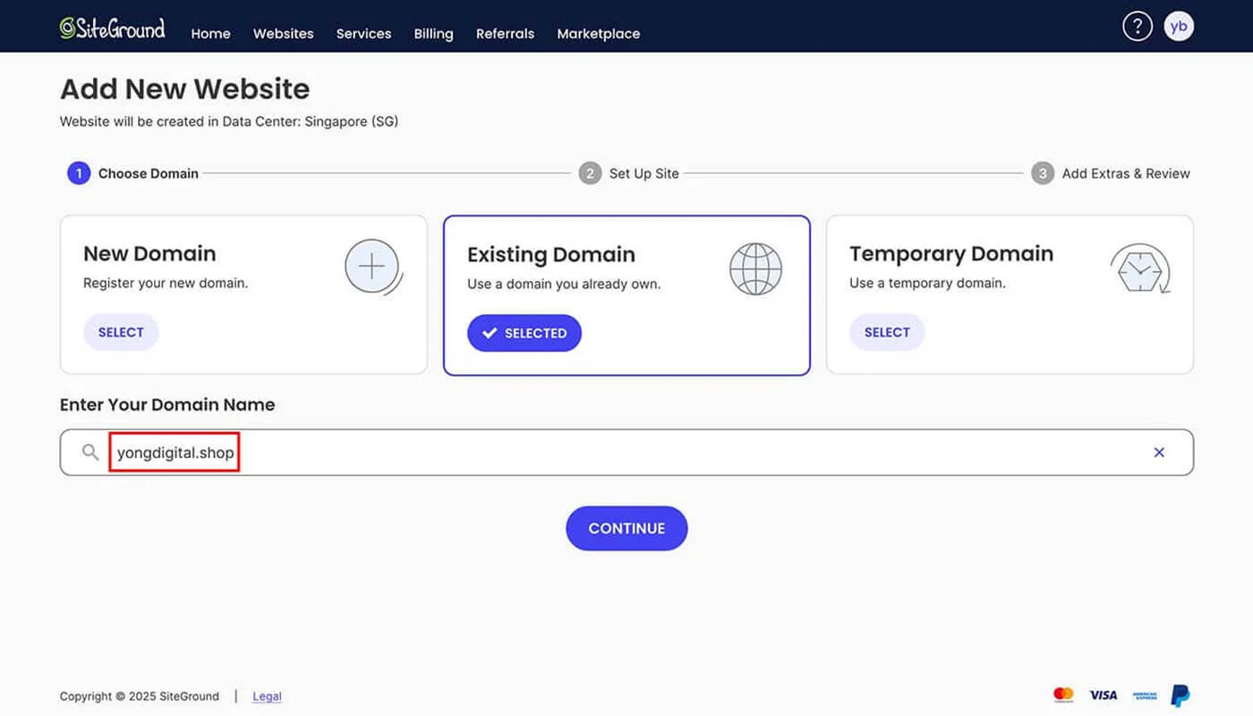 SiteGround 主机设置流程二