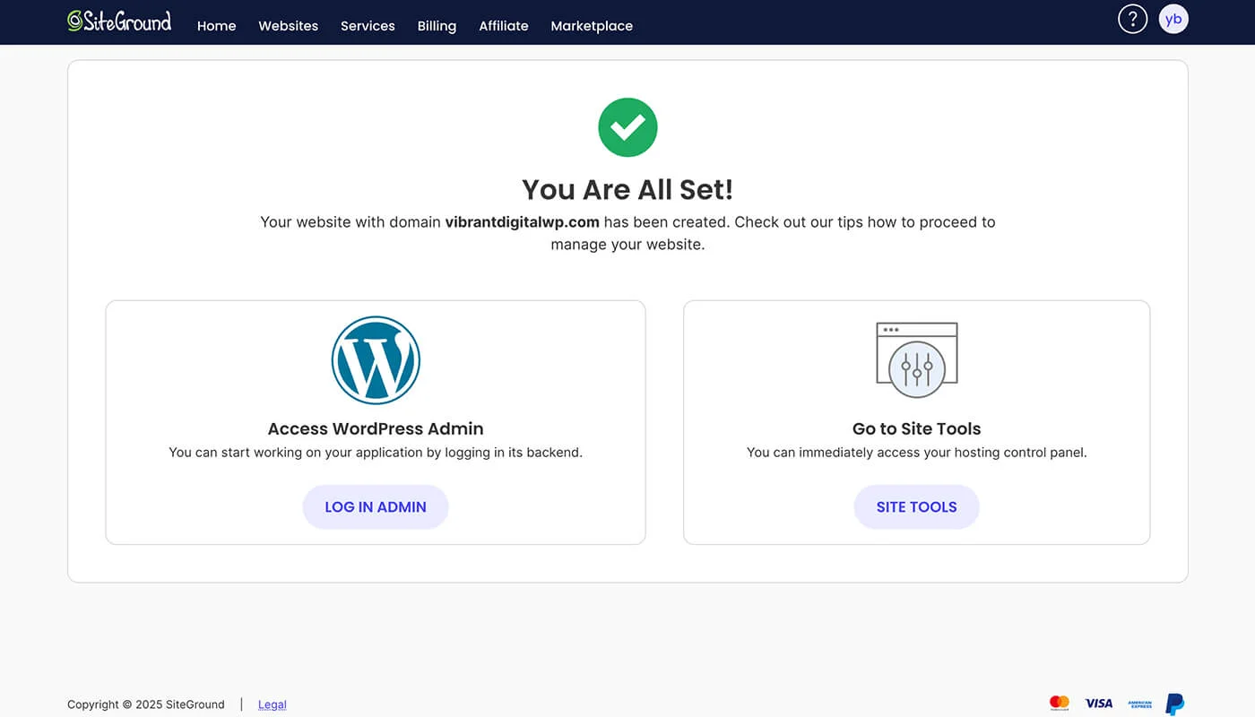 SiteGround 主机设置流程五