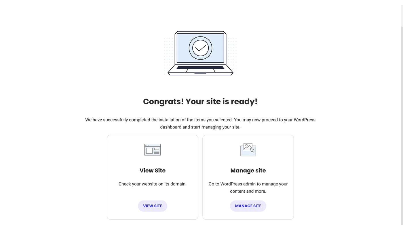 SiteGround 新建 WordPress 流程六