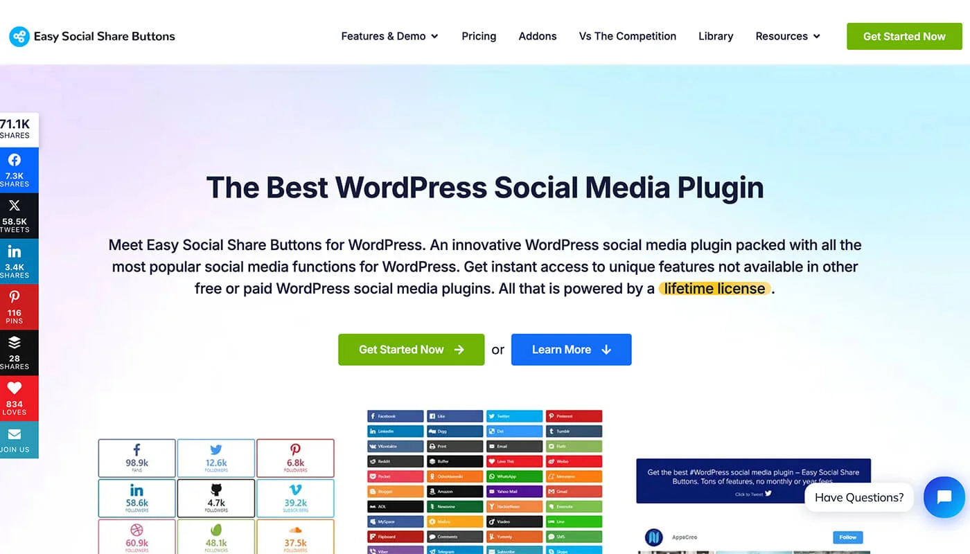 Easy Social Share Buttons 社交媒体插件