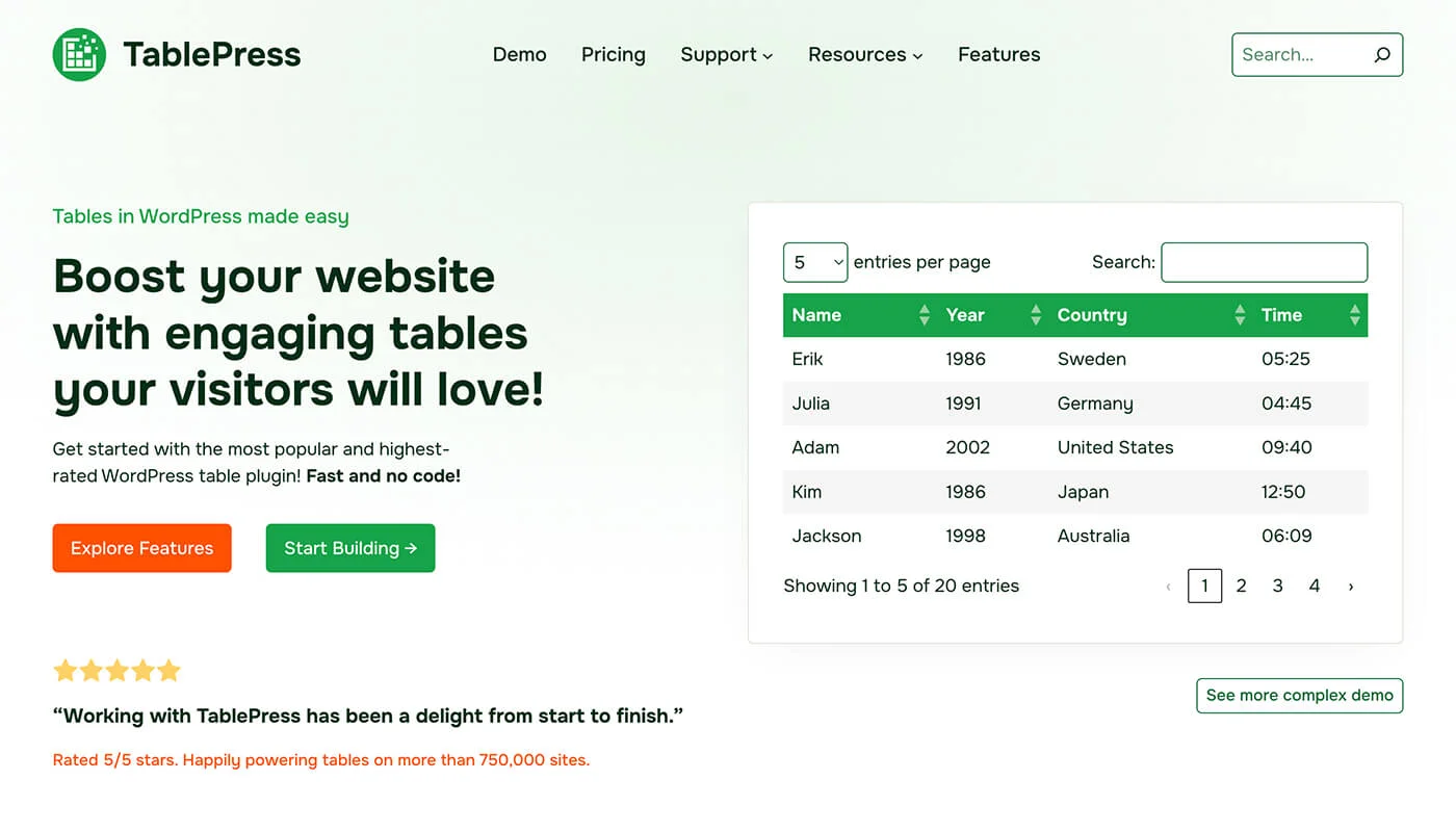 TablePress 表格教程