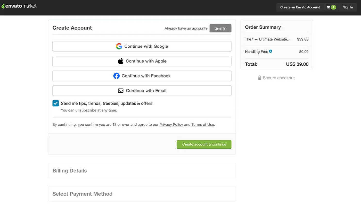 ThemeForest 购买流程三