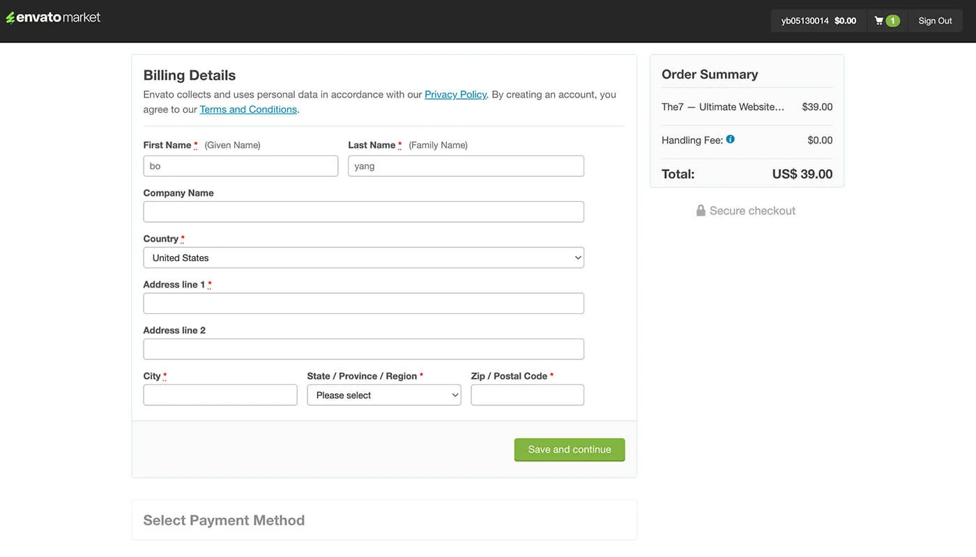 ThemeForest 购买流程四