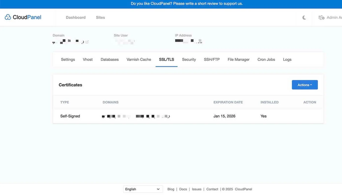 VPS 安装 WordPress 流程四