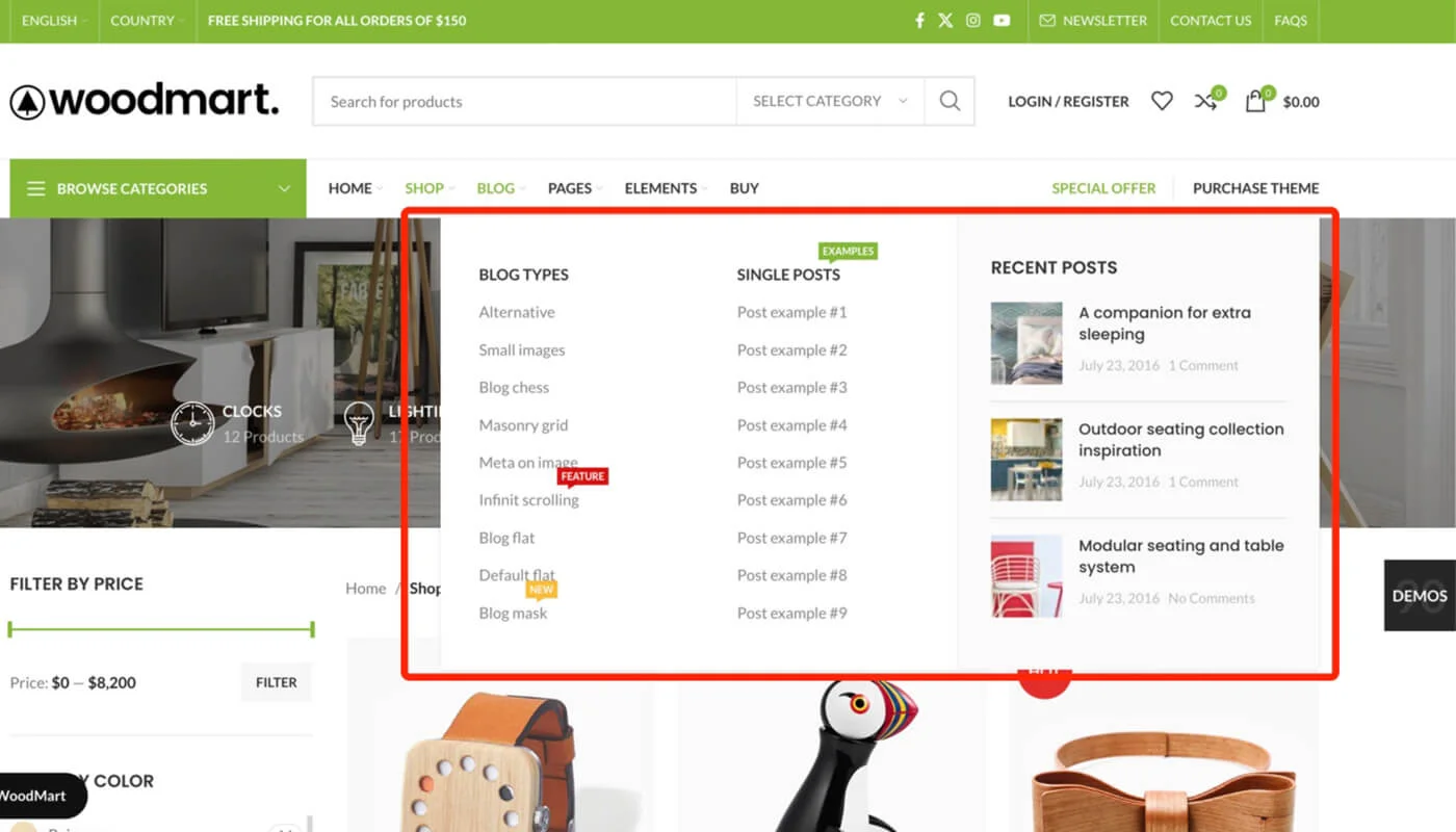 WordPress Mega 菜单