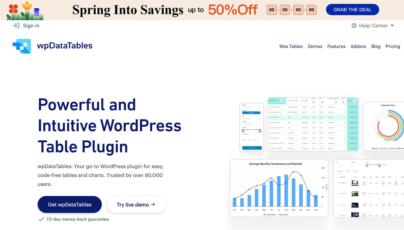 wpDataTables 表格插件
