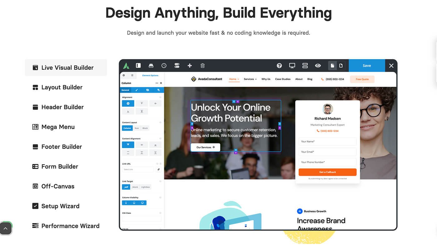 Avada 页面构建器